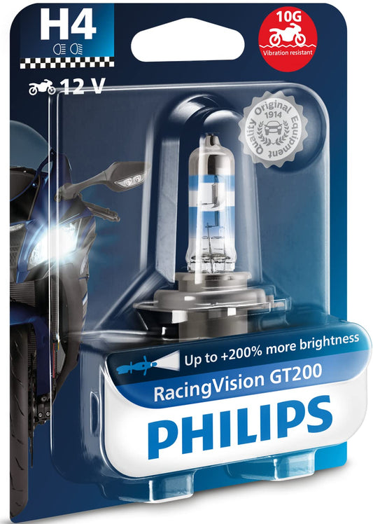 Philips automobiļu apgaismojums H4 RacingVision GT200 moto