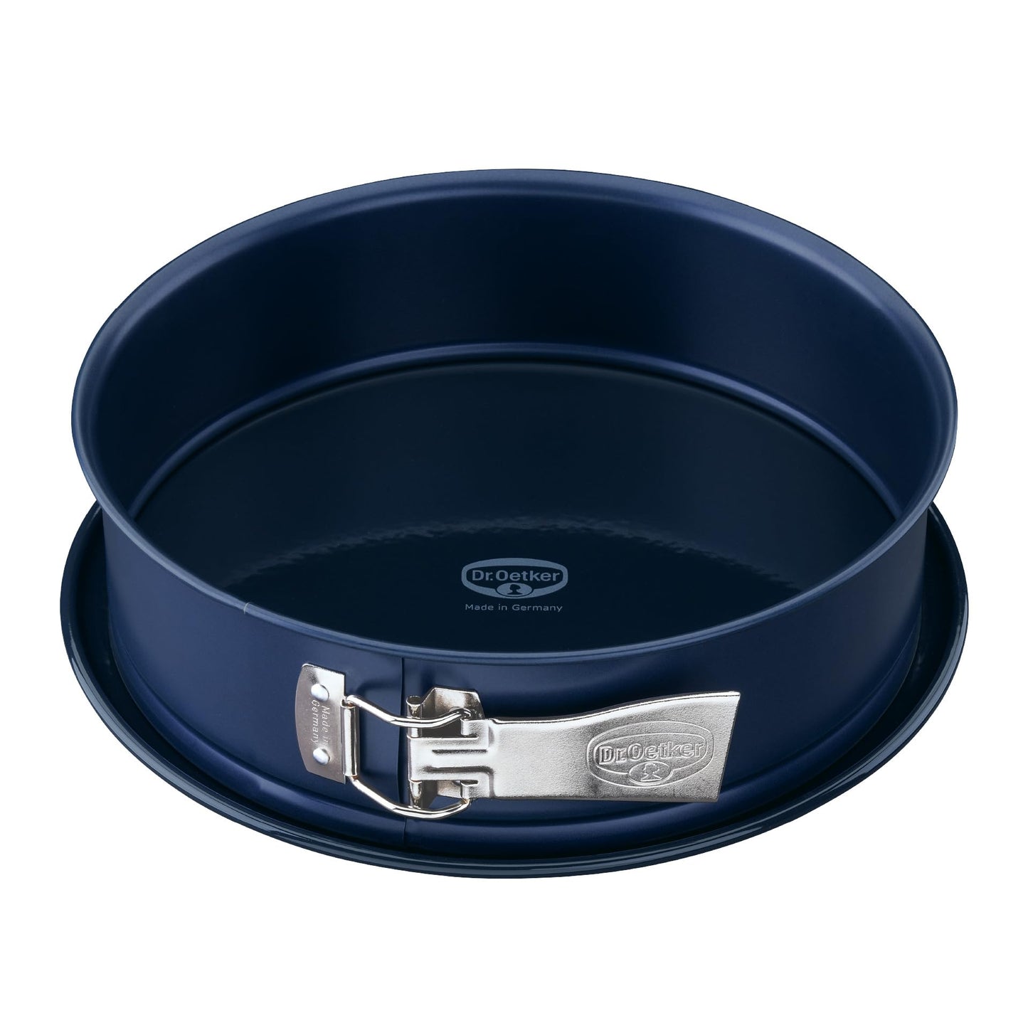 Apaļā atsprādzējamā cepamforma Dr. Oetker Springform Ø 26 cm Back-Liebe Emaille, emaljēta cepamforma ar griešanai un skrāpējumiem izturīgu emaljas pamatni, 26 cm kūkas forma ar īpaši augstu malu, tumši zila, karstumizturīga līdz 230 °C
