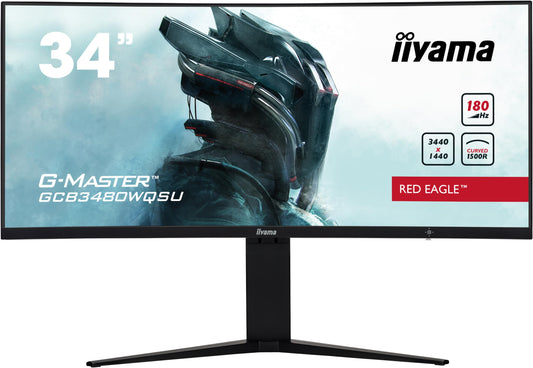 IIYAMA Izliekts PC ekrāns - 31" UWQHD 3440x1440, 0.4ms, 180Hz, 2xHDMI, 2xDP, ideāls spēlēm un multimedijai.