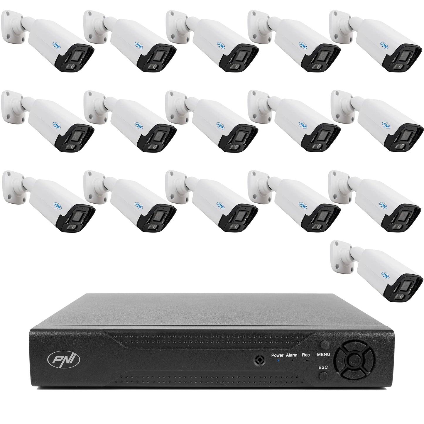 5. PNI NVR House IP716 video uzraudzības komplekts un 16 IP125 kameras, 5MP