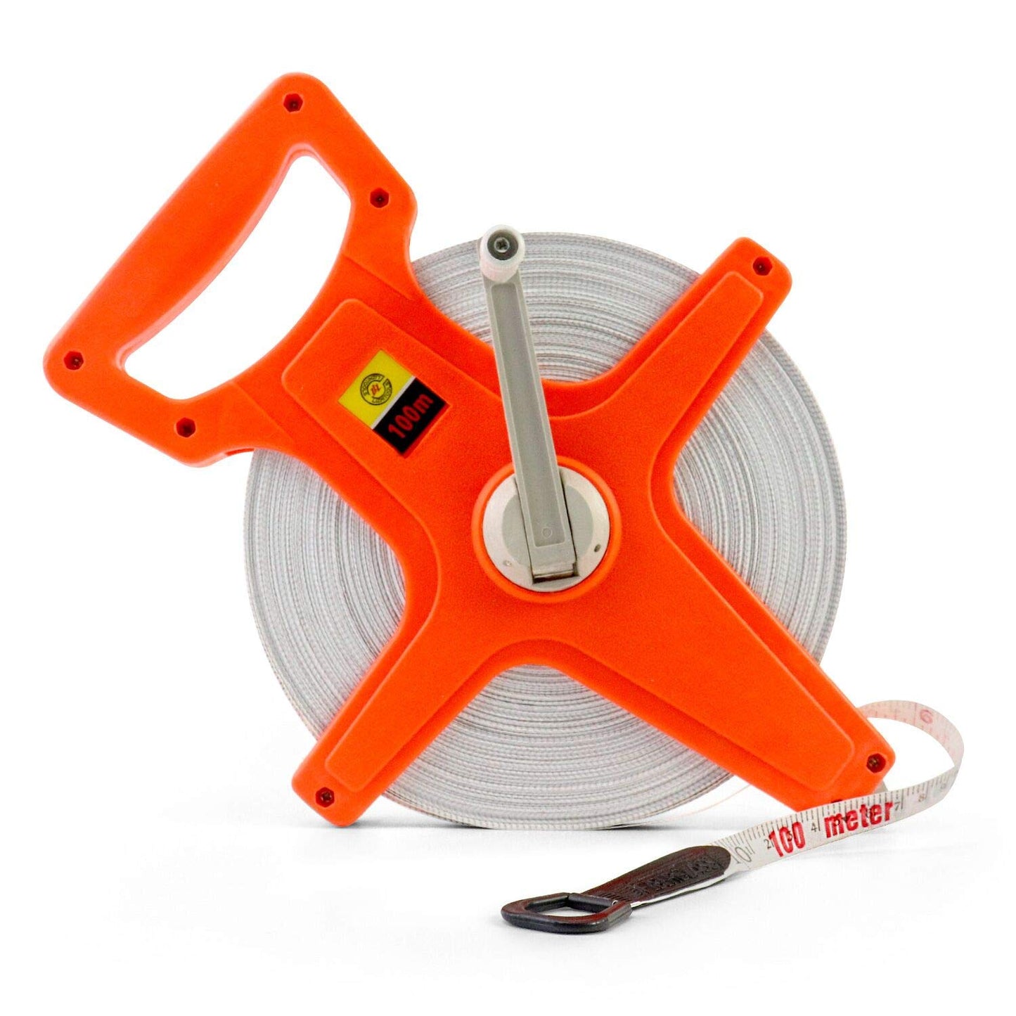 Fiberglas mērlente QWORK, ruļļveida mērlente, 100M /330 FT, abpusēja