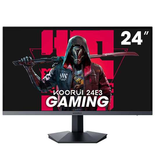 KOORUI 24 collu spēļu monitors - 165Hz, IPS, 1080p, 1ms, Adaptive-Sync, bez rāmja, regulējams slīpums, acu aizsardzība.