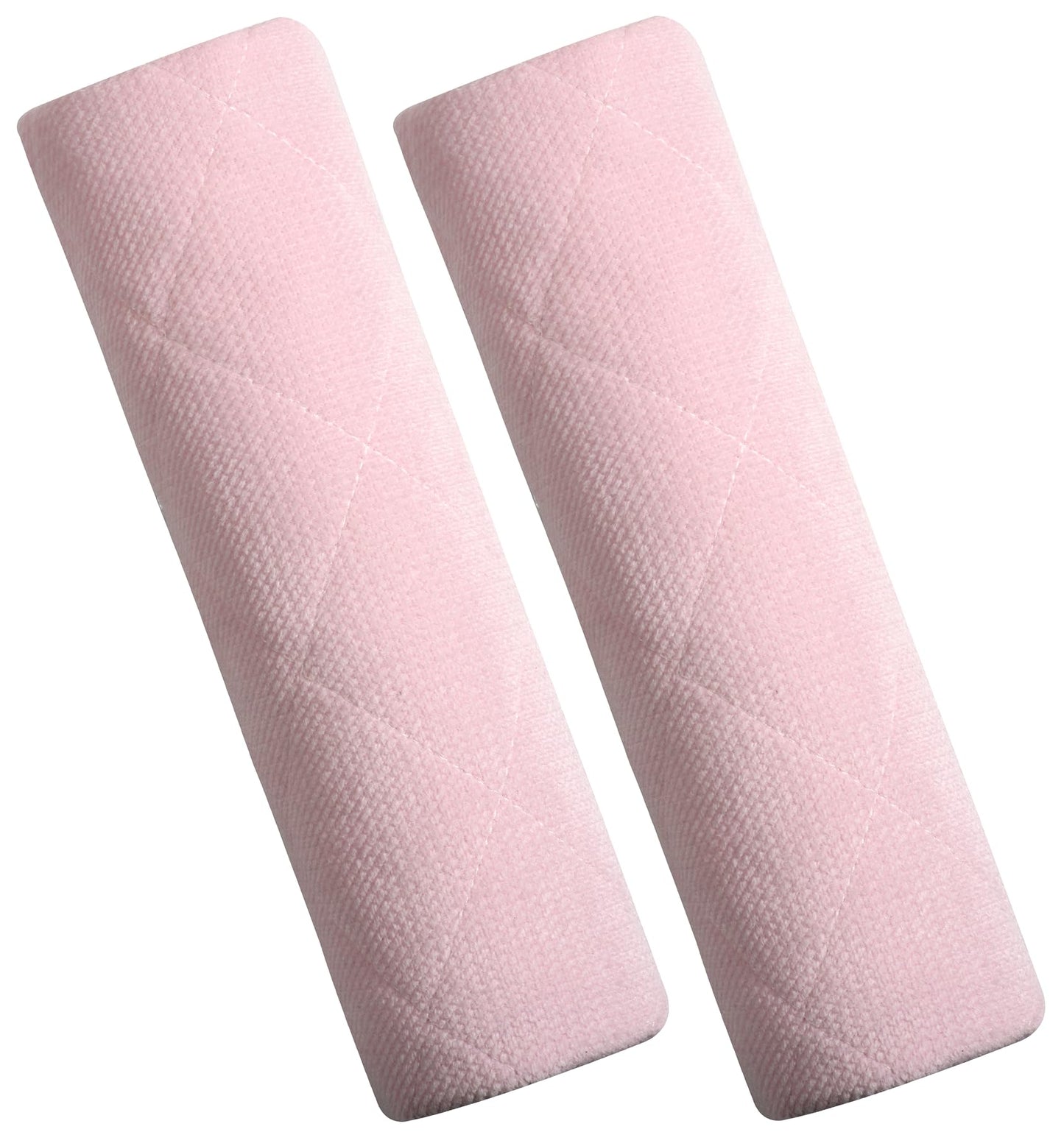 Automašīnas drošības jostas polsteri Balbina, 2 gab., plecu polsteri bērniem un pieaugušajiem, universāli 7 x 21 cm, gaiši rozā velvet