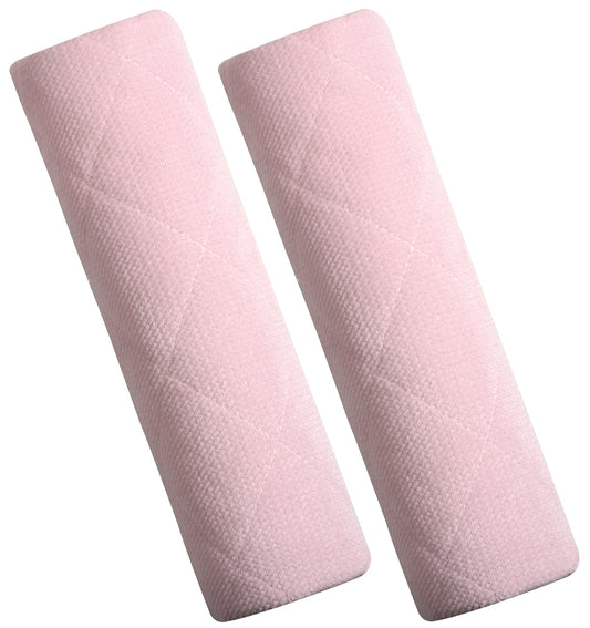 Automašīnas drošības jostas polsteri Balbina, 2 gab., plecu polsteri bērniem un pieaugušajiem, universāli 7 x 21 cm, gaiši rozā velvet