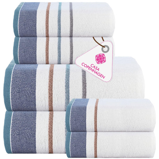 Dvieļu komplekts Casa Copenhagen, 6 daļas, 600 g/m², Denim