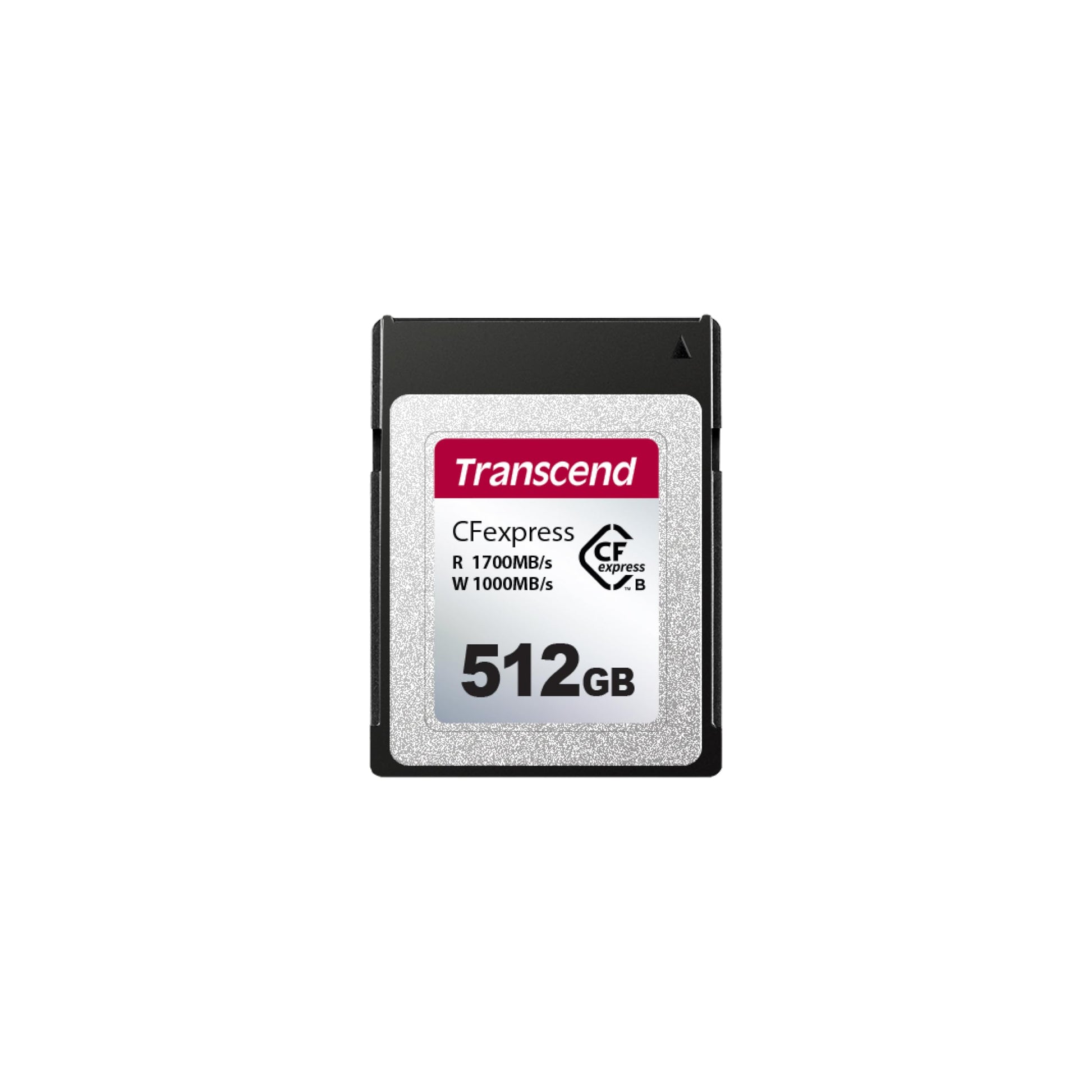 Transcend CFexpress 820 Type B - 512GB, read speed up to 1,700 MB/s, write speed up to 1,300 MB/s, high-performance storage.