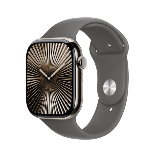Apple Watch Series 10 - GPS + Cellular, 46 mm, titanium case, fitness tracker, EKG app, always-on Retina display, water-resistant.