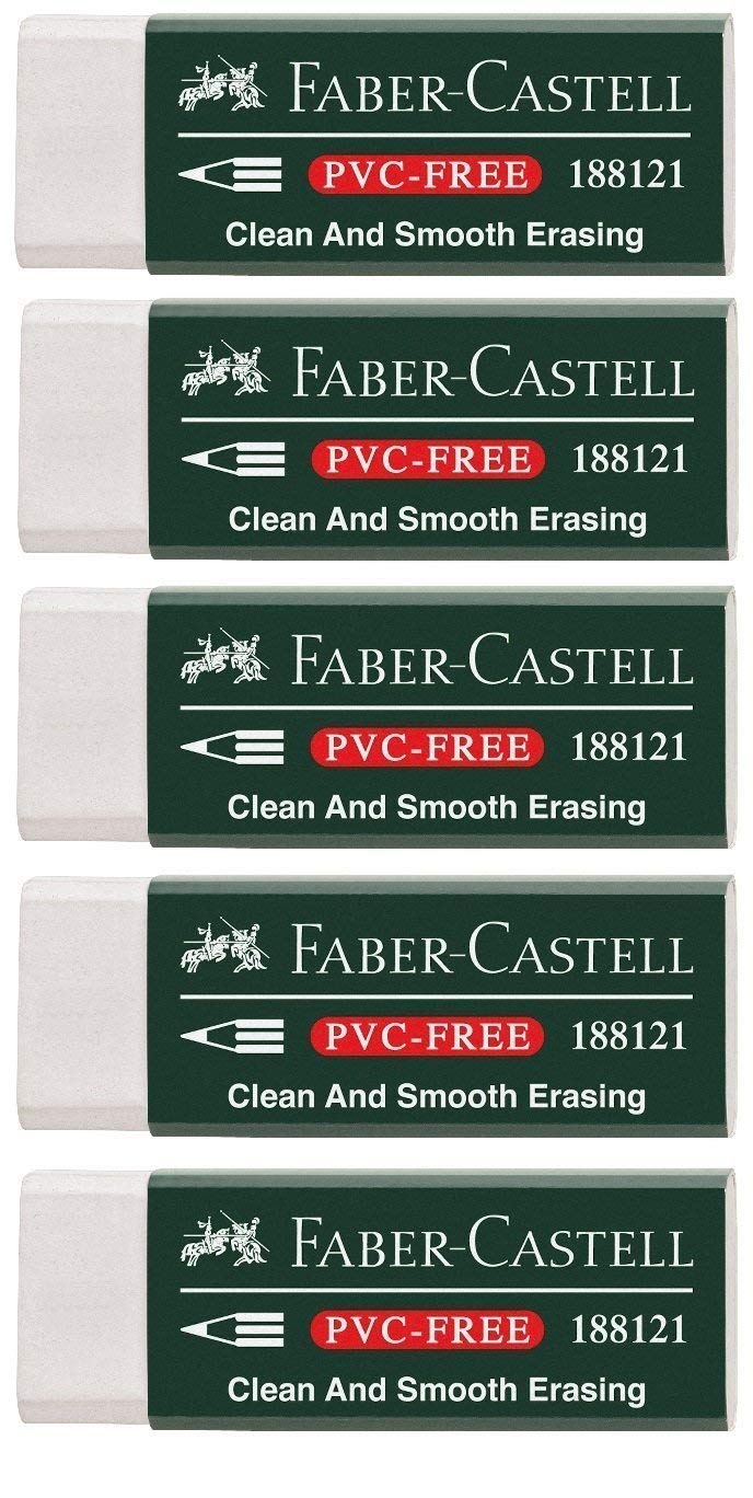 Dzēšgumijas Faber-Castell 7081 N bez PVC, baltas, 5 gab.