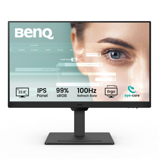 BenQ GW2490T - 60.5 cm IPS 1080p monitor, 100Hz, ergonomic design, 99% sRGB, low blue light, flicker-free, TÜV Rheinland certified.