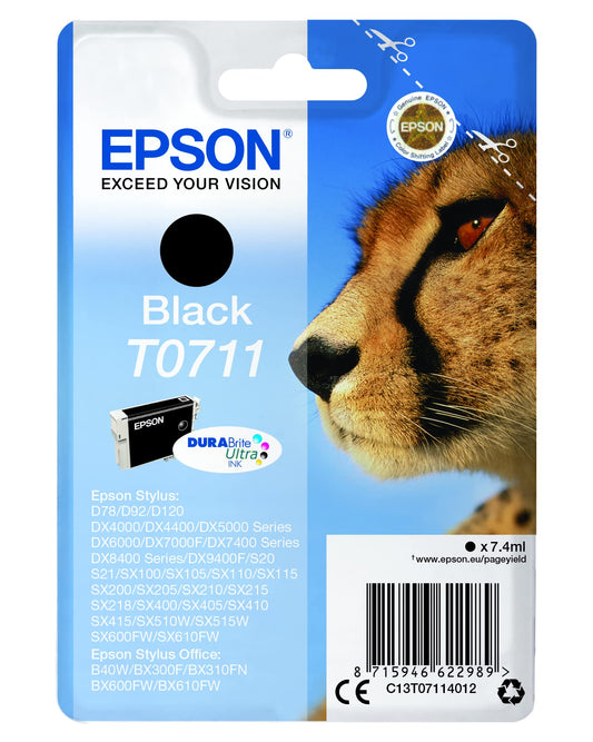 Epson 2666320 C13T07114022 Melna Tintes Kasetne - Oriģināla, augstas kvalitātes, 1 iepakojums.