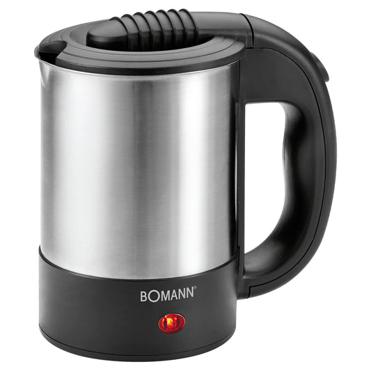 Bomann ūdens vārītājs WKR 1162 CB - 0,5L, ceļošanai, 2 krūzes, slēpts sildīšanas elements, nerūsējošais tērauds.