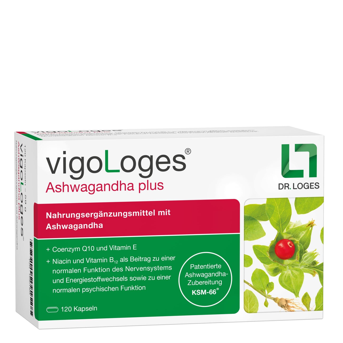 Ašvaganda vigoLoges Ashwagandha plus - 120 kapsulas
