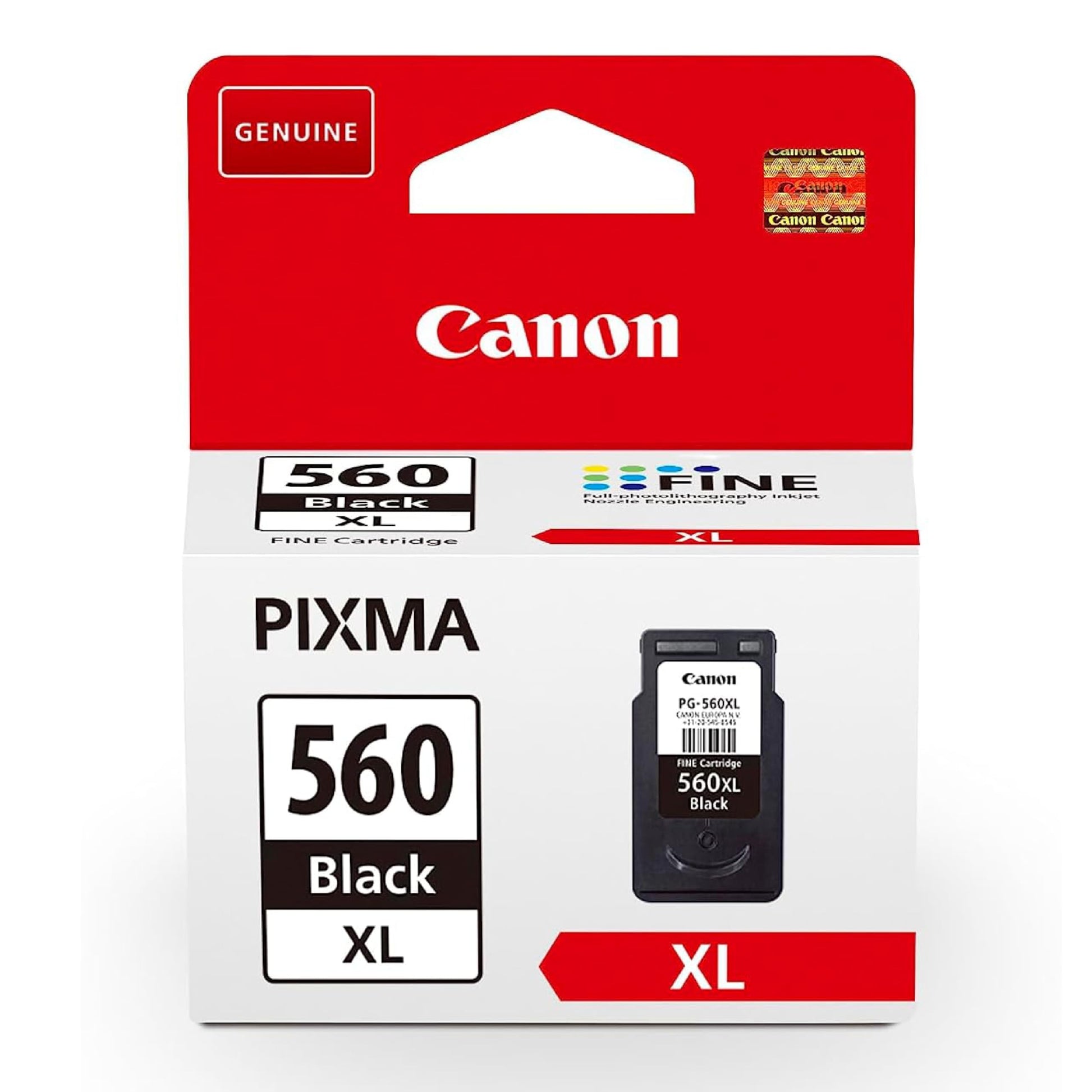 Canon PG-560XL - Original black ink cartridge, high capacity, prints up to 400 A4 pages, compatible with PIXMA printers.