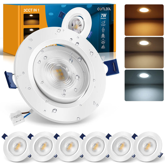 Iebūvējami LED prožektori COTLEDL Ø85–100mm cauruma izmērs, grozāmi LED spoti, 6 gab. komplekts