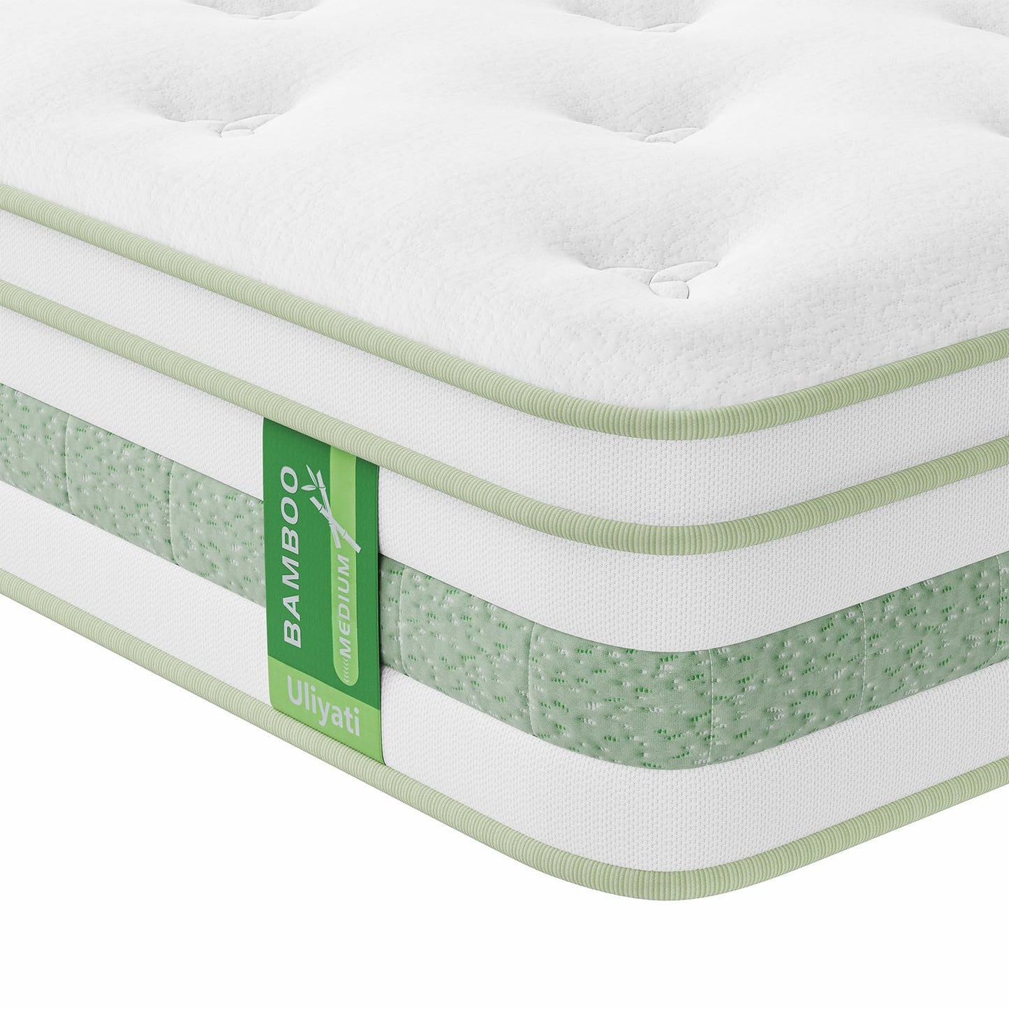 Matracis 160x200 Uliyati ar kabatas atsperēm, H3, 7 zonu hibrīda matracis ar atmiņas putām, 25 cm