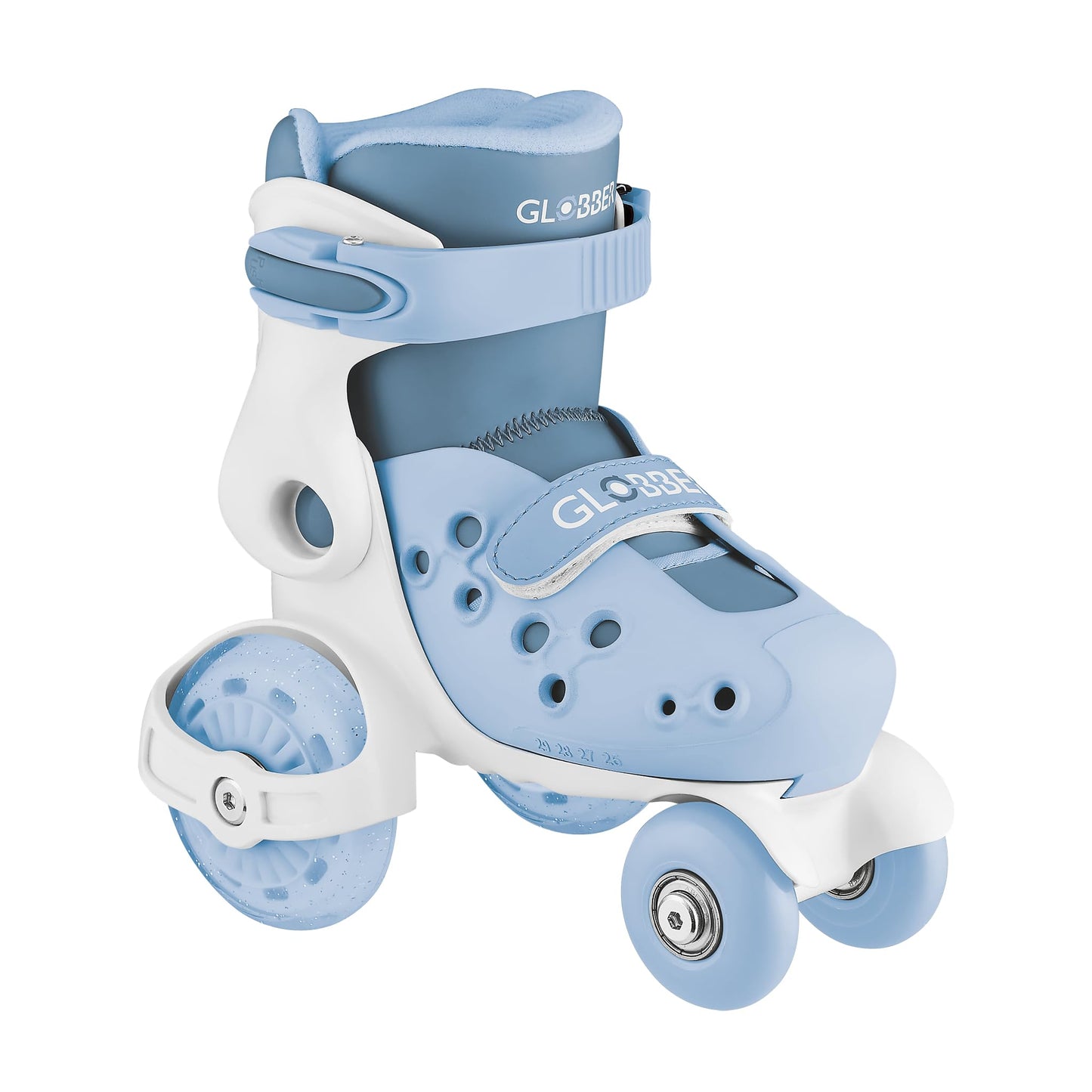 Līdzsvarotās skrituļslidas bērniem Globber Quad-Skates Jungen, zila, 26-29, poliuretāns, Inline Skate ritenis, poliuretāns (PU), velcro aizdare, 50 Millimeters