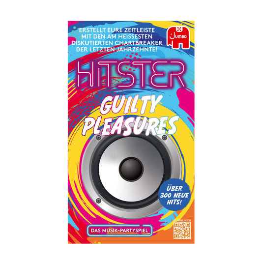 Galda spēle Hitster Guilty Pleasures — mūzikas kāršu spēle vācu valodā