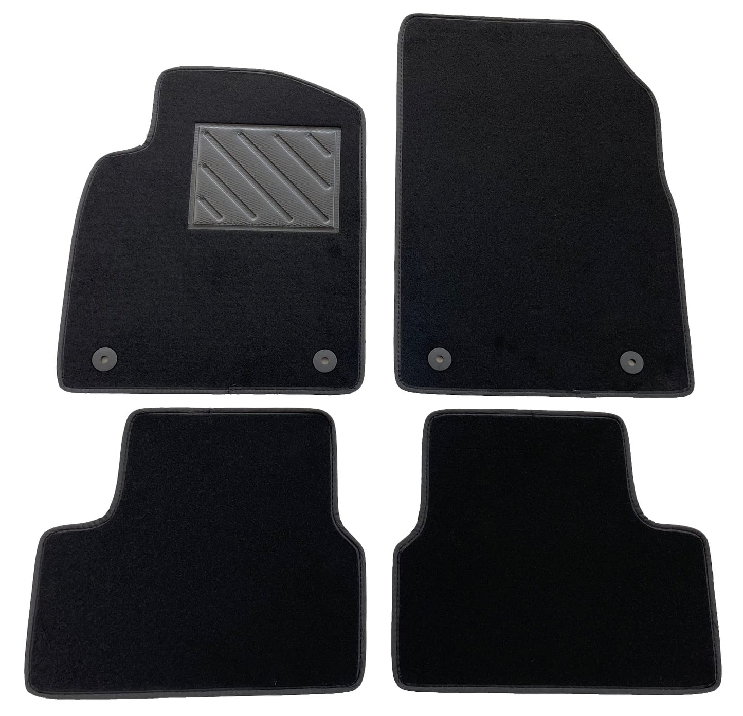 MTC paklājiņi Opel Astra J no 2009. līdz 2015. gadam, precīzi pielāgoti, neslīdoši, PVC papēžu aizsargi, stiprinājumi.