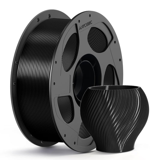 3D drukas filaments ANYCUBIC PETG 1,75 mm, precizitāte +/- 0,02 mm, vakuuma iepakojums, kārtīga spole, melns 1KG