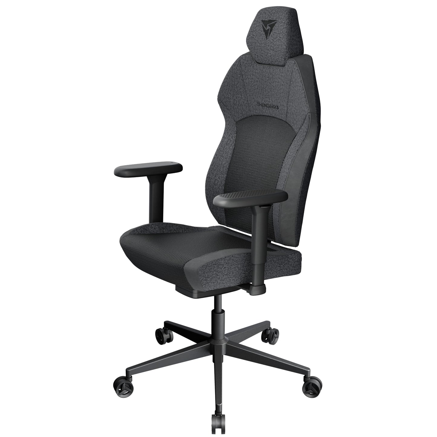 ThunderX3 Solo 360 Hybrid gaming krēsls, Mesh melns, elpojošs sieta pārvalks, pilnībā formētas putas, sinhronais mehānisms, 3D x 360 roku balsti