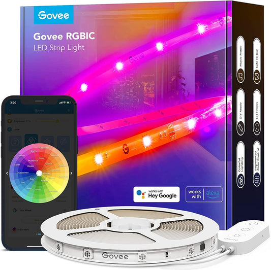 LED lente Govee LED Strip RGBIC Pro 5m, viedā LED lente, darbojas ar Alexa