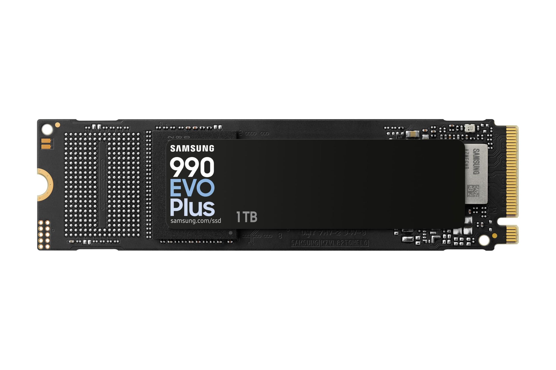 Samsung 990 EVO Plus NVMe M.2 SSD 1 TB - PCIe 4.0, 7,150 MB/s read, 6,300 MB/s write, ideal for gaming and graphics.
