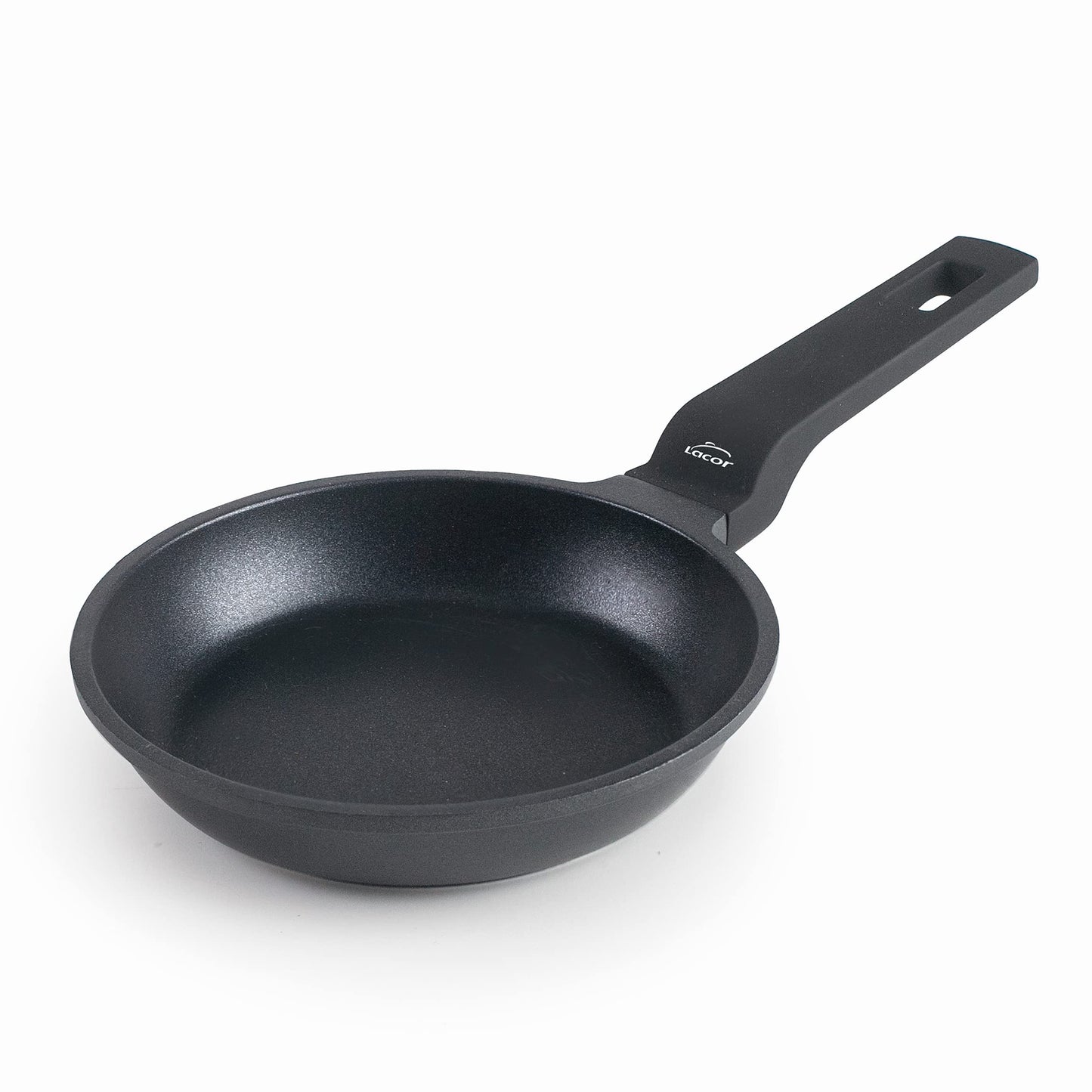 Lacor Mini alumīnija panna - 100% PFOA brīva, dubultslāņu pretpiedegums, indukcijai, ergonomisks rokturis, Ø 14 x 3cm, melna