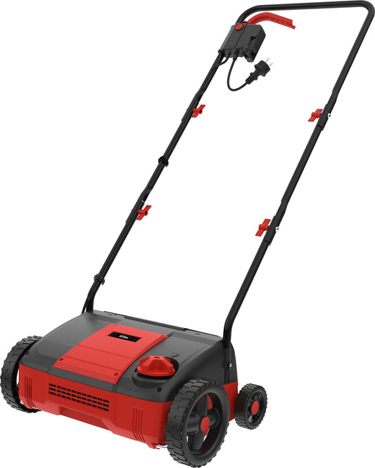 Güde elektriskais skarifikators GV 1431 2in1 1400 W, darba dziļums: -12|-8|-4 mm, darba platums skarifikatoram/aeratoram: 310/290 mm, 8 naži, 45 nagliņas, ar naža un aeratora veltni