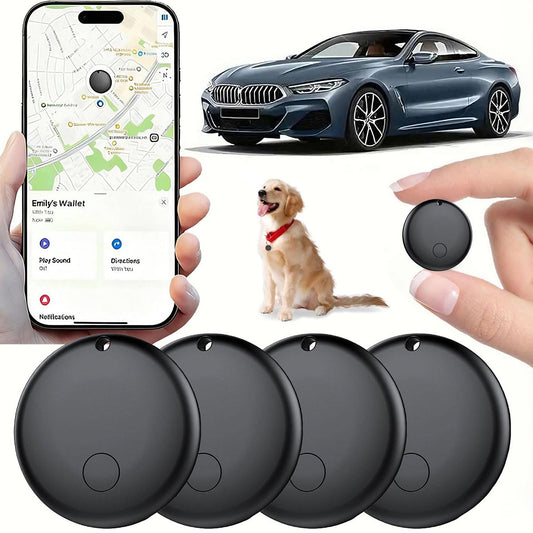 Mini GPS izsekotājs bez mēneša maksas un abonementa, saderīgs ar Apple Find My (iOS), bērniem, velosipēdam, atslēgām, suņiem, kaķiem un bagāžai, 4 gab.