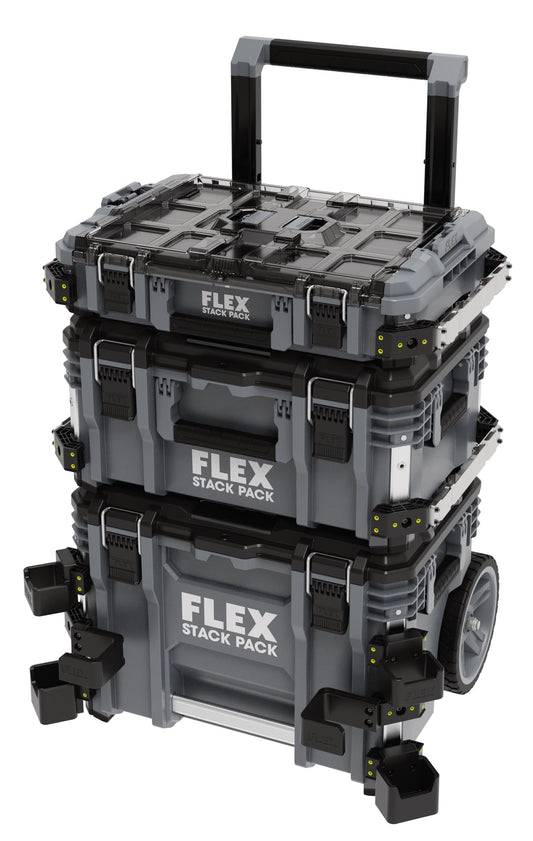 Flex transporta koferu komplekts STACK PACK - triecienizturīgs plastmasas, ātrās savienošanas aizdares, instrumentu koferis 531461