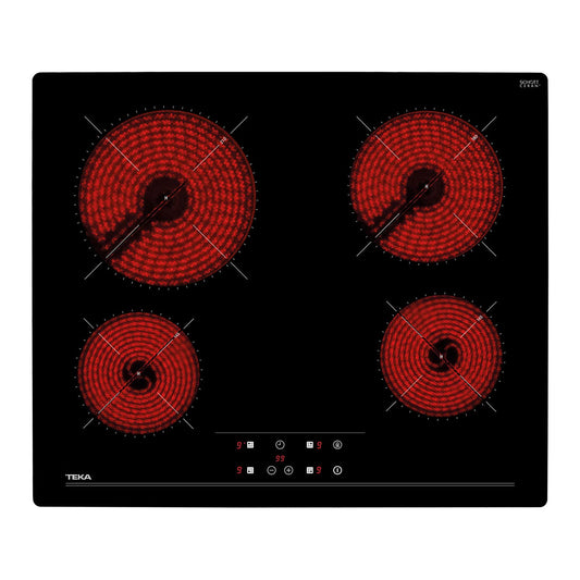 Teka TZ6415 stikla keramikas plīts, iebūvējamā plīts, melna, 14,5 cm, 18 cm