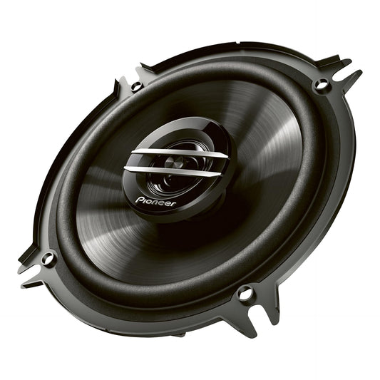 Pioneer TS-G1320F 13 cm 2-ceļu koaksialo skaļruņu komplekts ar 2 skaļruņiem (katrs 250 W max., 35 W sinus), jaudīgs skaņas kvalitāte, augsta efektivitāte, 44.3 mm iebūvējamā dziļumā, 121 mm iebūvēšanas izgriezums, ar resti