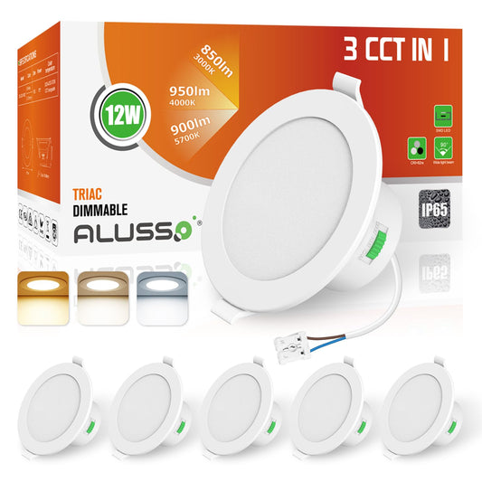 LED iebūvējams prožektors ALUSSO 3CCT 230V dimmējams 12W IP65 6 gab. 90-100MM