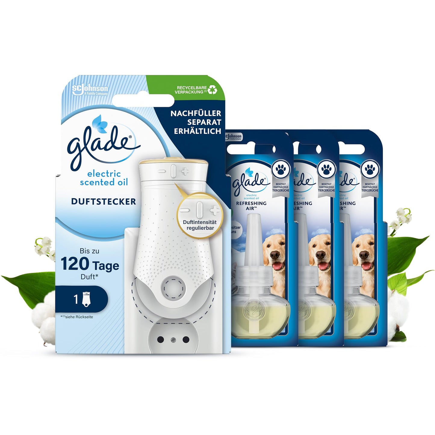 Elektriskais telpas aromatizators Glade Electric Scented Oil, turētājs + 3 uzpildes