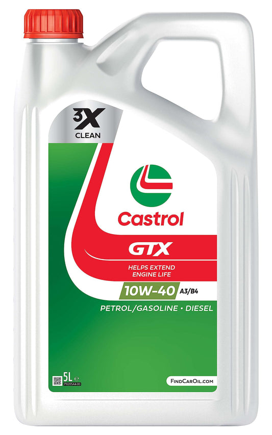 Castrol GTX 10W-40 A3/B4 motoru eļļa, 5L