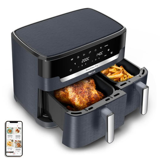 Tefal Dual Easy Fry XXL - 11L capacity, 99% less fat, 7 cooking settings, dishwasher safe, gray, EY942BE0.