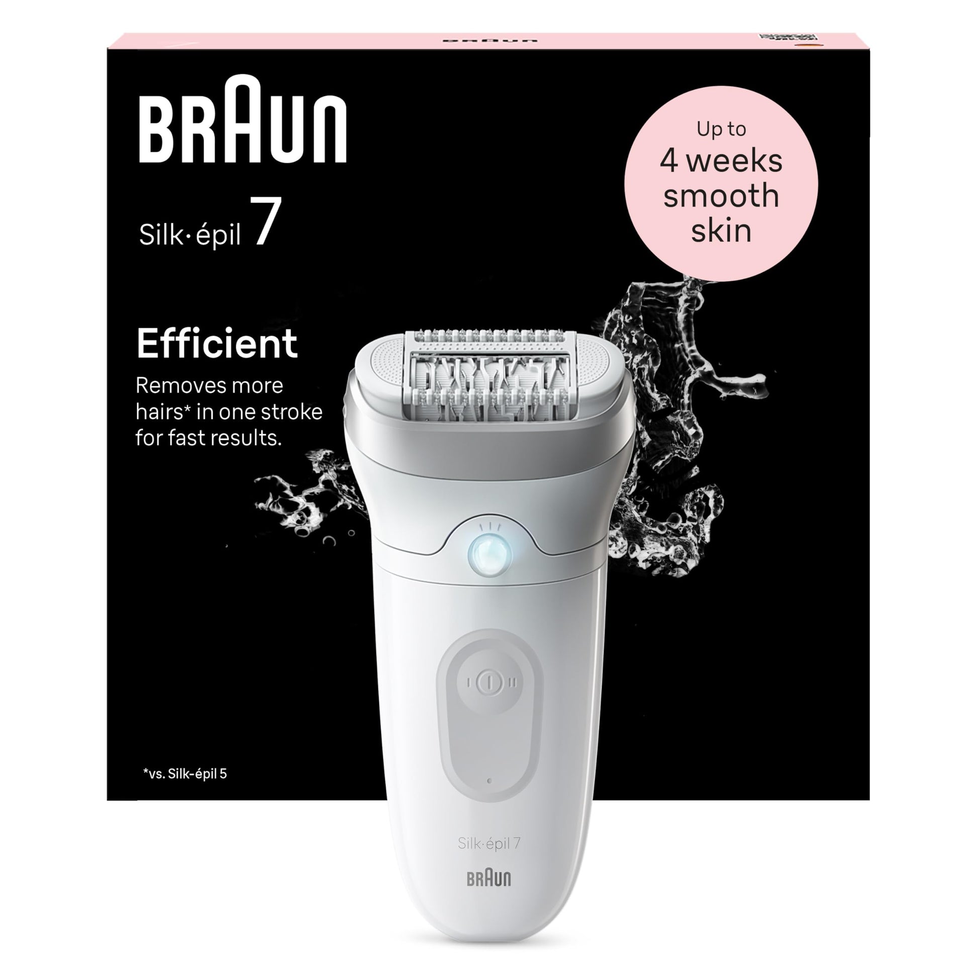 Braun Silk-épil 7 Epilators sievietēm, matu noņemšanas ierīce ilgstošai matu noņemšanai, zīdaini gluda āda, epilators ar plašu uzgali, Wet&Dry, Ladyshaver, ražots Vācijā, 7-011, balts/sudrabs