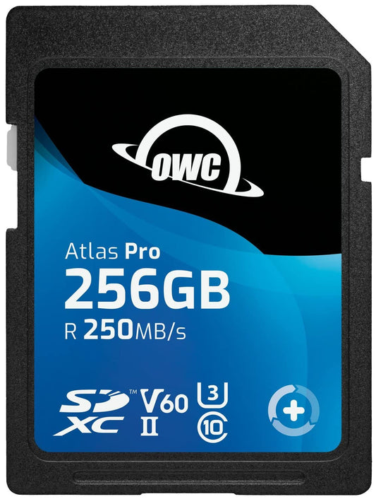 OWC Atlas Pro 256 GB SDXC UHS-II V60 - High-speed storage, durable design, ideal for professional photography and videography.