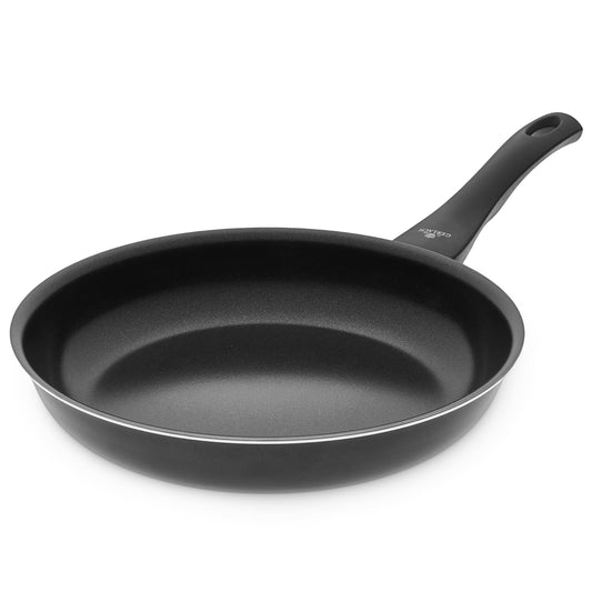 Gerlach First 28 cm Black Ceramic Coated Frying Pan - Non-stick, suitable for electric and gas stoves, kitchen cookware.