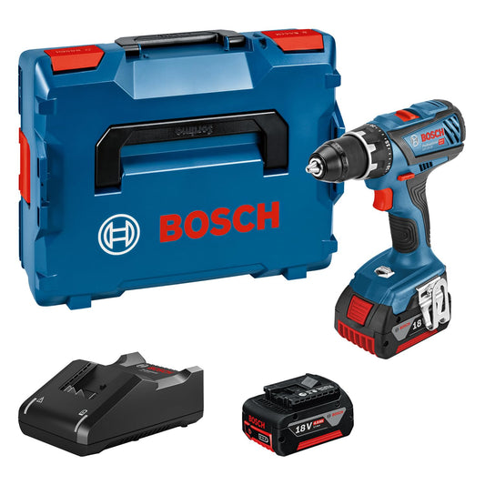Bosch Professional 18V akumulatora urbjmašīna GSR 18V-28 - 28/63 Nm griezes moments, 2x 4.0Ah akumulators, ātrā lādētājs.