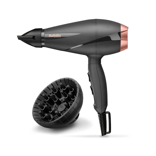 BaByliss Smooth Pro 2100 matu fēns, fēns ar jaudīgu 2100 vatu, ražots Itālijā, jonu tehnoloģija pret frizēšanu, iekļauts centrēšanas uzgalis un difuzors dabīgām cirtām, 6709DE