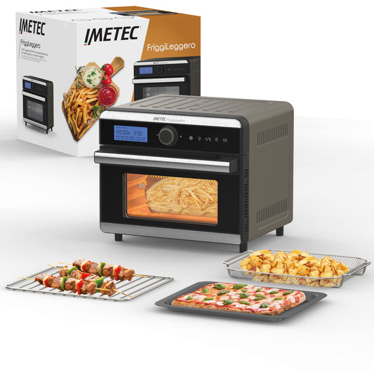 Imetec FriggiLeggero - karstā gaisa fritēšanas ierīce, 12 programmas, 1550 W, digitālā vadība, 18 l, grils, recepšu grāmata