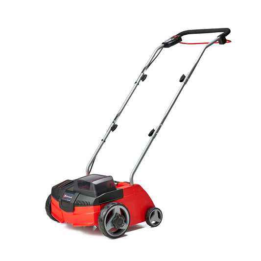 Einhell akumulatora skarifikators un zāliena aerators GC-SC 36/31 Li-Solo Power X-Change, Lithium-Ionen, 36 V, 31 cm darba platums, 3-in-1 kombinācija, lodīšu gultņu nažu veltnis ar 8 nažiem, bez akumulatora un lādētāja