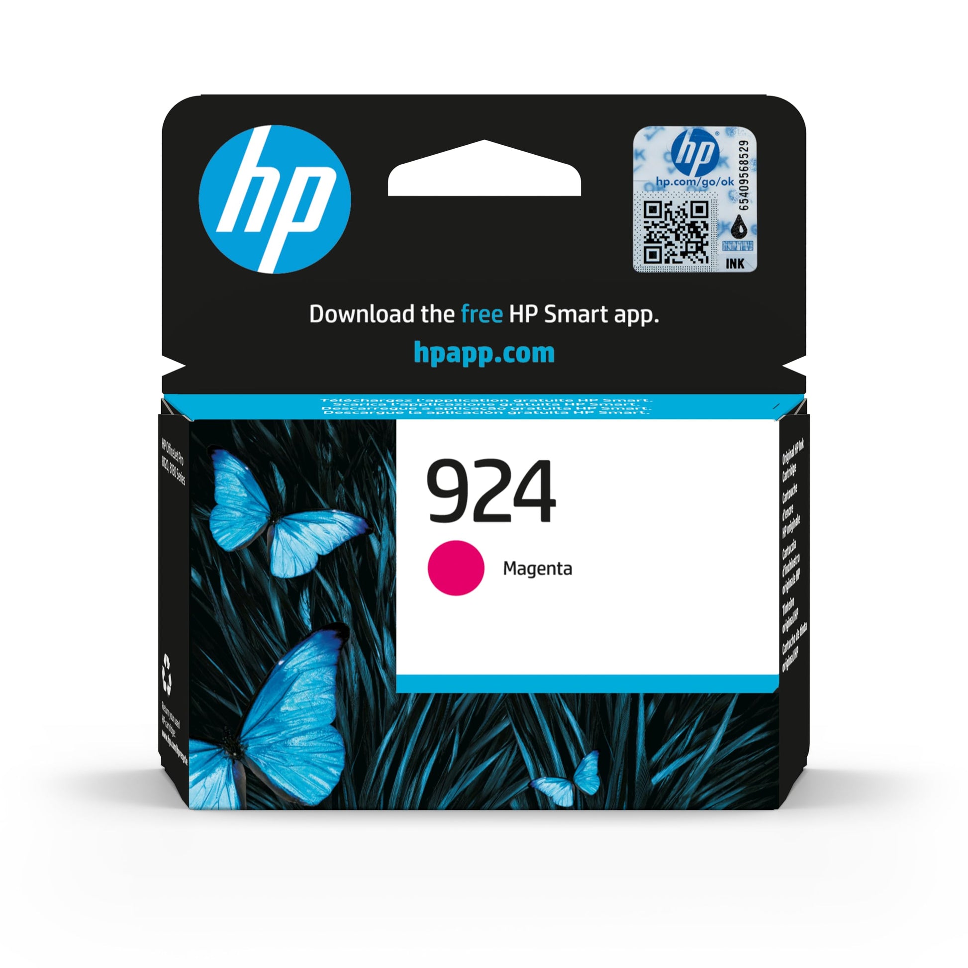 HP 924 Magenta Original Ink Cartridge - High-quality printing, vibrant color, compatible with HP printers.