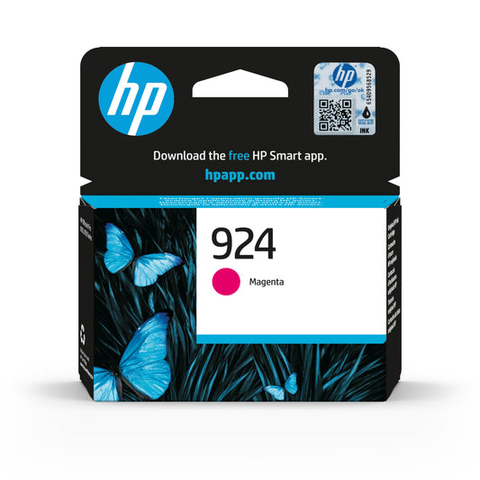 HP 924 Magenta Original Ink Cartridge - High-quality printing, vibrant color, compatible with HP printers.