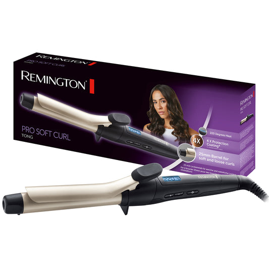 Remington Lockenstab Pro Soft Curl CI6325, 25 mm, antistatiskā keramikas-turmalīna pārklājums, melns/krēms | 1 gab.