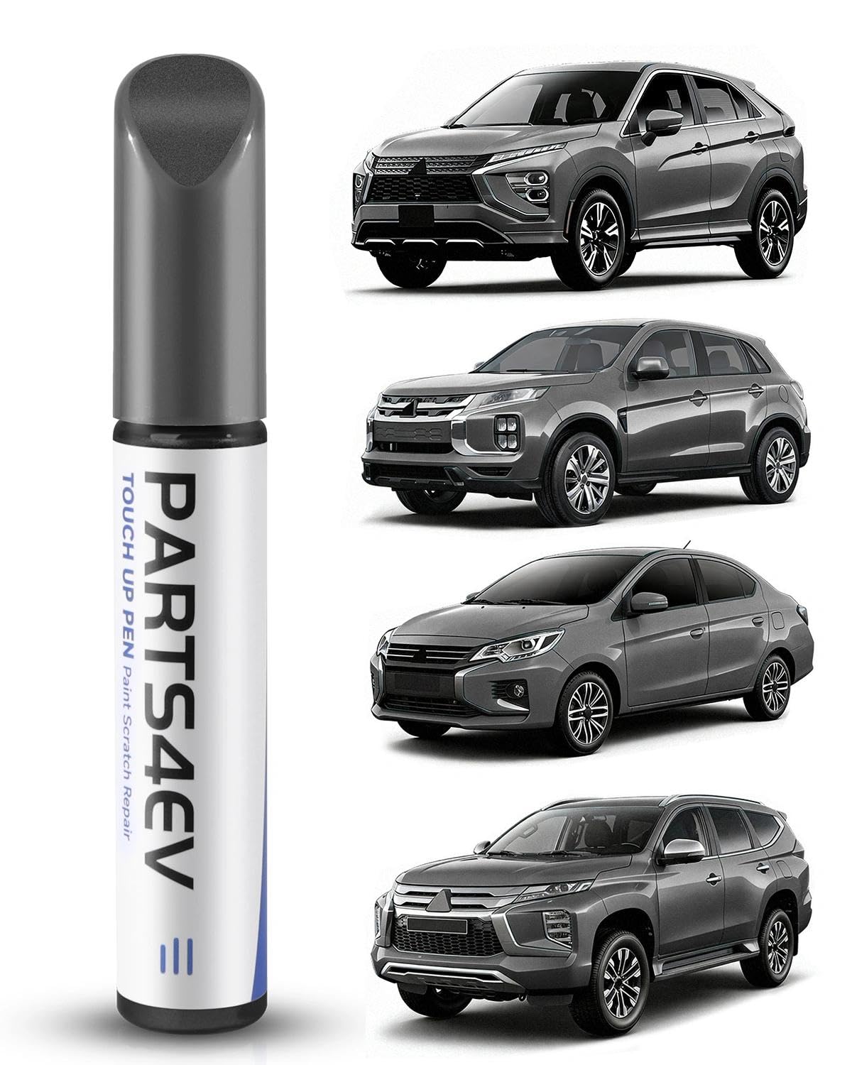 Automašīnas krāsas pildspalva PARTS4EV (U17) Mercury Grey Metallic Mitsubishi automašīnām – skrāpējumu un akmens nospiedumu labošanai