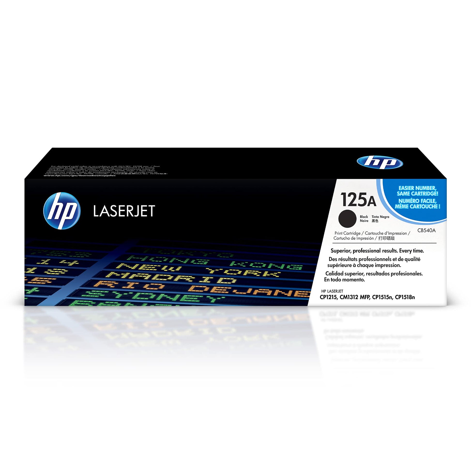 HP 125A Toner - Original black cartridge for Color Laserjet CP1215, CP1515, CM1312, delivers vibrant prints and reliable performance.