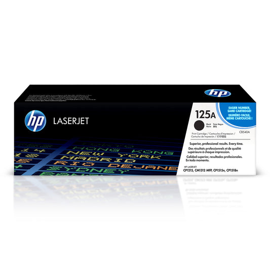 HP 125A Toner - Original black cartridge for Color Laserjet CP1215, CP1515, CM1312, delivers vibrant prints and reliable performance.