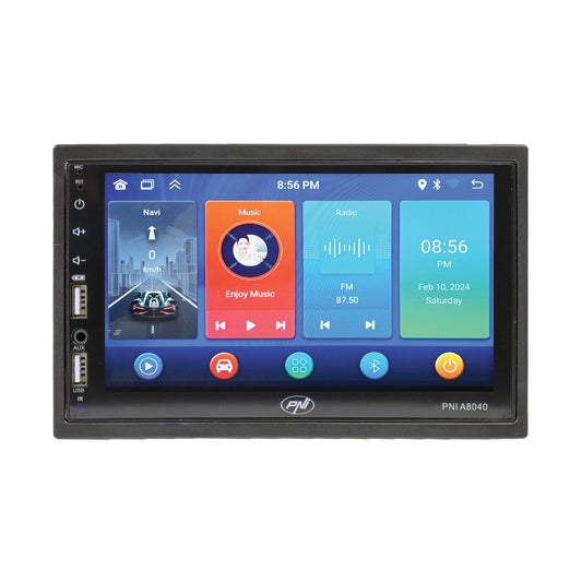 Auto multimediju atskaņotājs PNI A8040 ar Android 13, 2GB DDR3/ROM 32GB, 7 collu ekrāns, CarPlay, Android Auto, 2 x USB, BT
